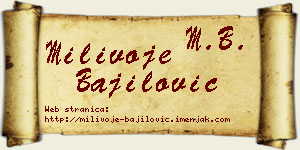 Milivoje Bajilović vizit kartica